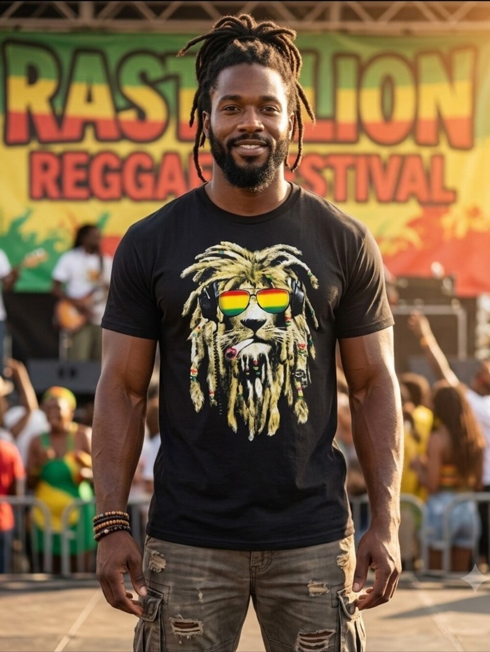 Rasta Lion Graphic Tee